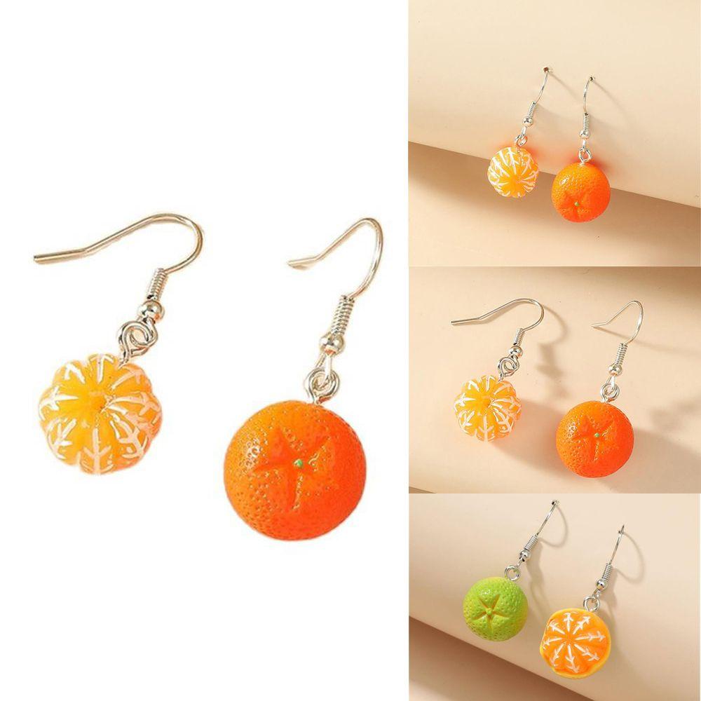 Preva Orange Anting Anting Lucu Perhiasan Hadiah Akrilik Menjuntai Kait Stud