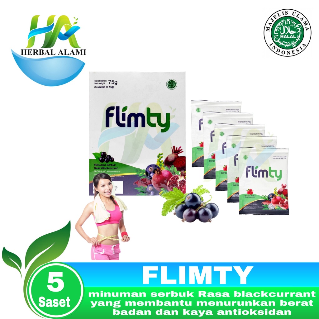 Flimty Original Fiber Rasa Blackcurrant Minuman Pelangsing