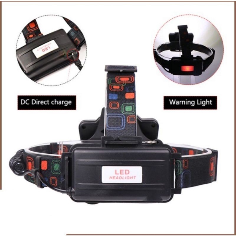 Senter Kepala Headlamp 3 LED Cree XM-L 3T6 Senter Kepala 3 Lampu-2