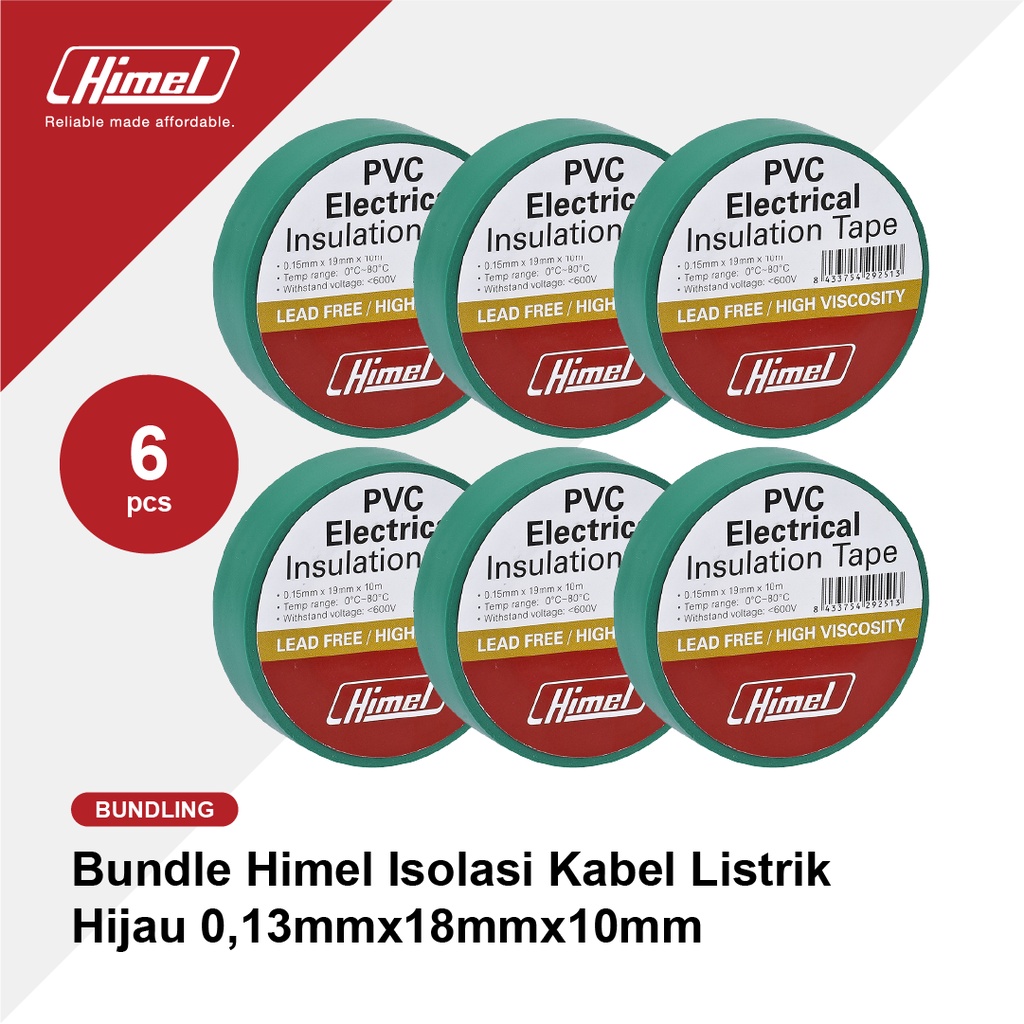 

Bundle Himel Isolasi Listrik Hijau 0,13mmx18mmx10m