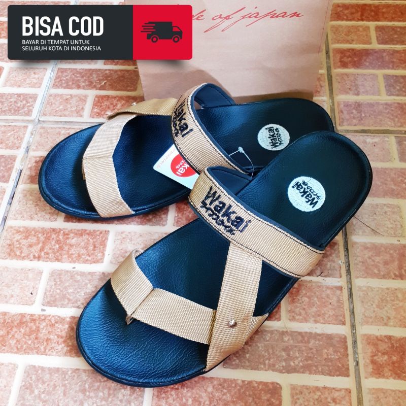 Sendal sandal jepit wakai warna hitam tali moca