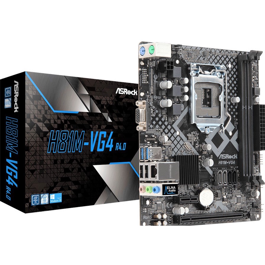 ASROCK H81M-VG4 R4.0 m-ATX LGA1150 D-Sub - Asrock H81M VG4 MOTHERBOARD