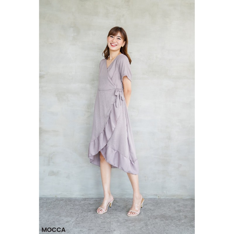 Kimono Crinkle Dress Casual Dres Wanita