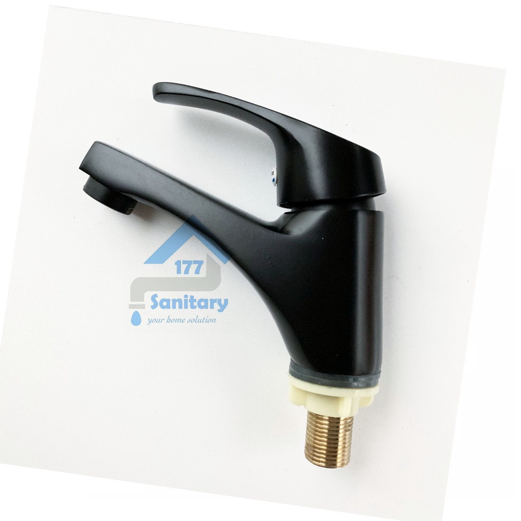 Kran Wastafel Kuningan Body Gede HITAM W17-Keran Air wastapel angkat cuci tangan brass faucet /G20a