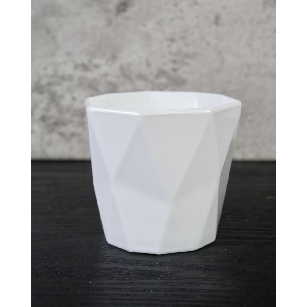 Pot melamin diamond 8802,  pot melamin putih, pot dekorasi