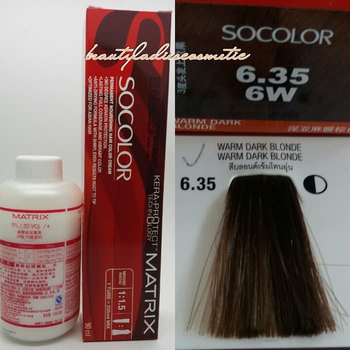 "MATRIX SOCOLOR 6.35 WARM DARK BLONDE 90 ML LEVEL-6"