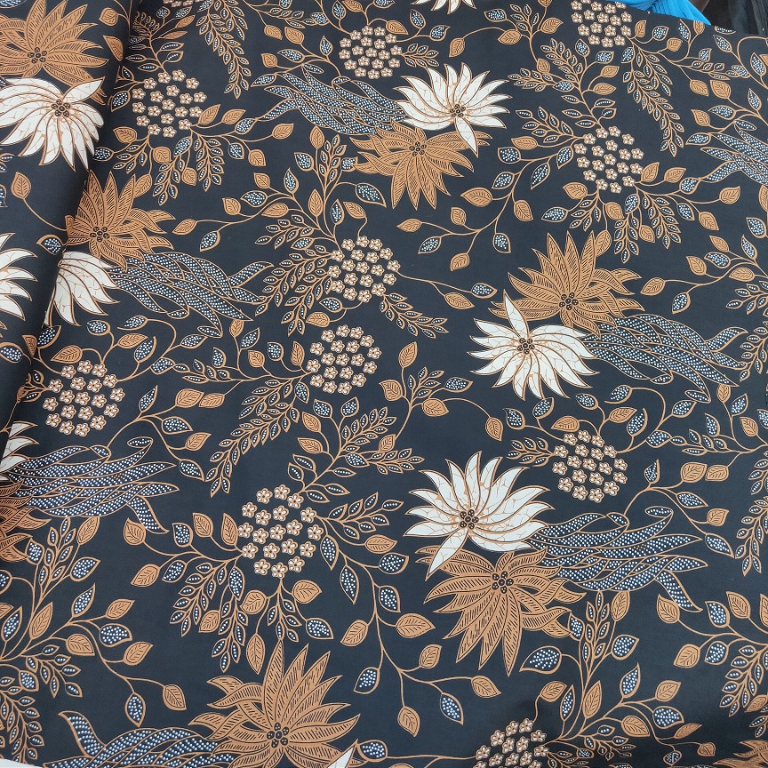 KAIN BATIK KATUN HALUS METERAN GRADE PREMIUM MOTIF DAUN KELAPA KECIL COCOK UNTUK BAJU, ROK, SET COUP