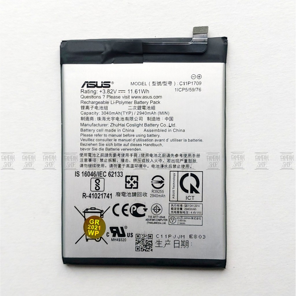 Baterai Asus Zenfone Live L1 C11P1709 Original OEM Batrai Batre Battery HP Handphone Zenphone Ori