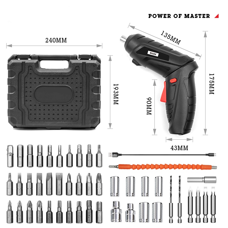 Set bor listrik / aksesoris bor listrik termurah dan terlengkap / Bor Baterai / Bor dampak / Mesin Bor Cordless / Bor Listrik-Obeng listrik -48pcs