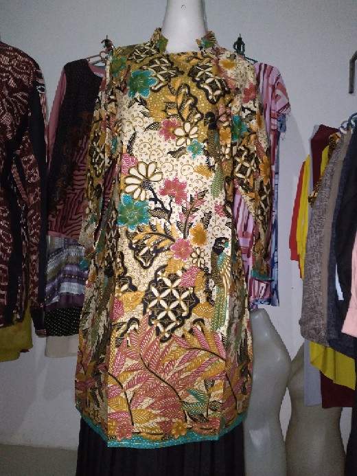 Terlaris Serut Genes Jelita Tunic Navbor Yelbor Whitbor Creambor Tunik Batik Modern Hrb030 Dolbi Dob