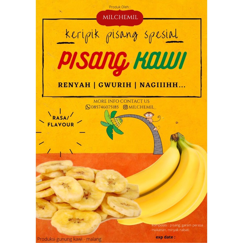 

[MILCHEMIL] keripik pisang Gunung Kawi 300 gr #Caramel