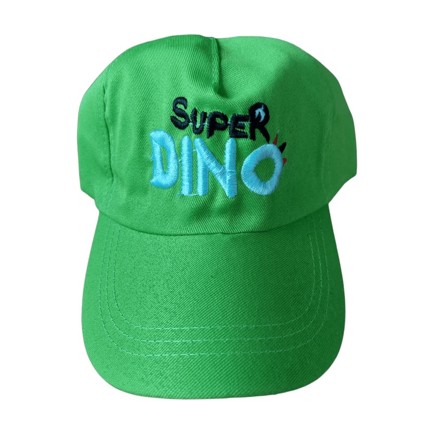TOPI BASEBALL ANAK LUCKY GIRAFFE / JUST DO IT / SUPER DINO / SUNNY DAY USIA 2-10 TAHUN LAKI PEREMPUAN-TOPI SUPERDINO HIJAU