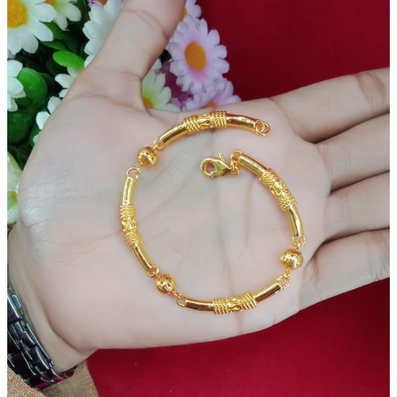 Gelang dewasa emas muda kadar 35% Emas , perhiasan dewasa perhiasan wanita dewasa