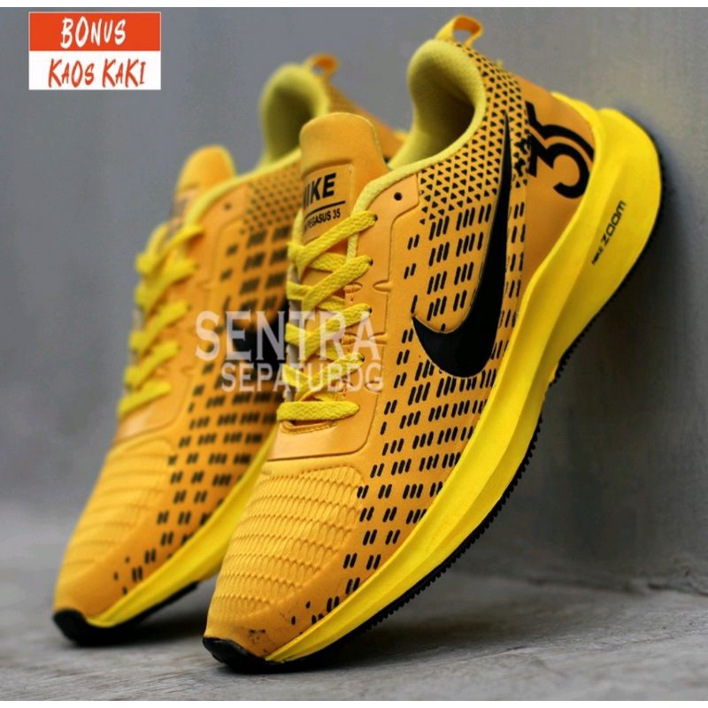 Sepatu Nike Zoom Running Pegasus Turbo 35 React Sport Men Hitam Putih Hijau High1