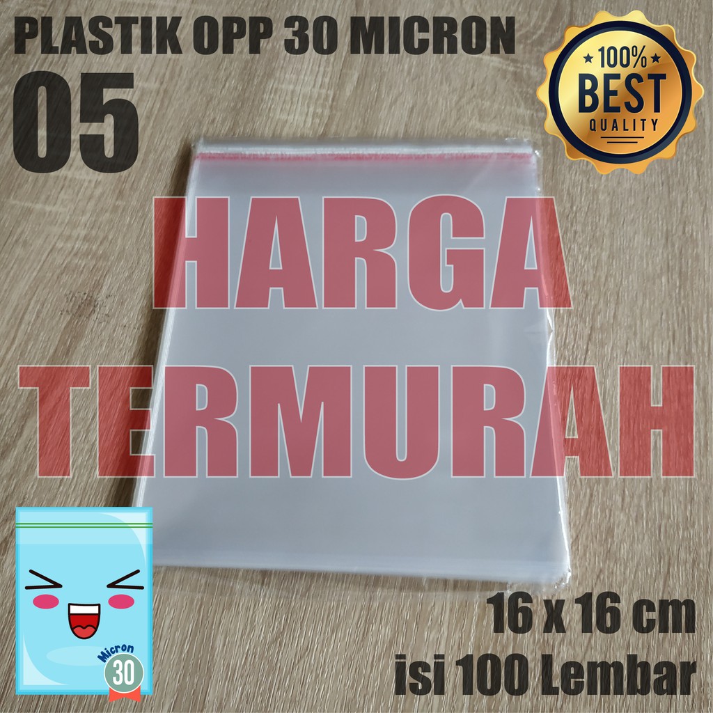 

PLASTIK OPP TEBAL 16 x 16 cm 30 Micron (0,5) PLASTIK KEMASAN / PLASTIK ROTI