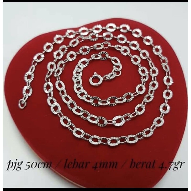 Kalung perak 925 lapis emas putih kalung perak kalung wanita kalung pria 50cm SK83