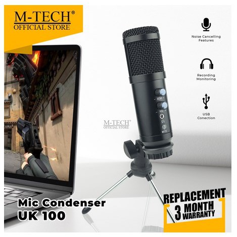 ITSTORE M-Tech Original MIC Microphone Condenser UK100 with Noise Cancelling UK-100  Mtech USB