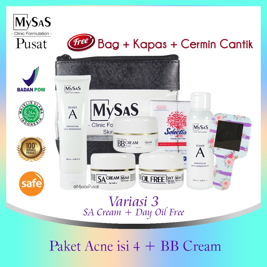 Mysas Paket Acne Series isi 4 + BB Cream acne-2