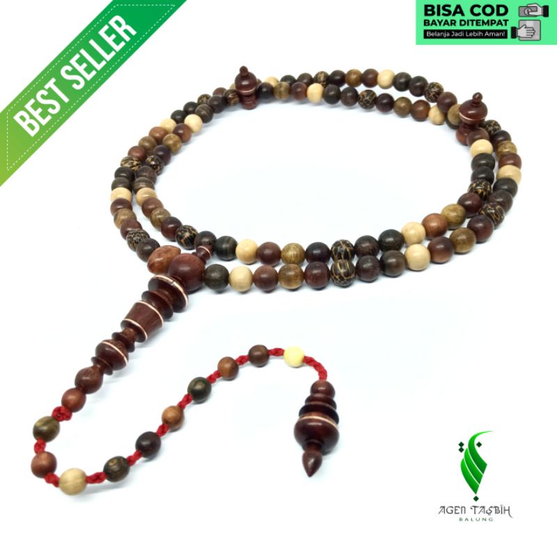 Tasbih Kombinasi 7 Kayu Langka Bertuah Nusantara Super Size 8mm ORIGINAL, Tasbih Muslim, Tasbih Antik, Tasbih Kombinasi, Tasbih 99 Butir