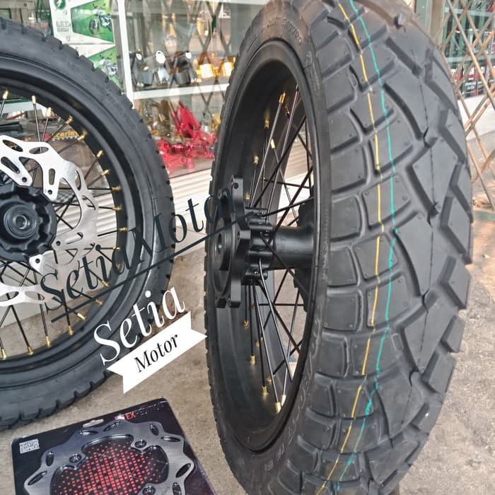 Velg Crf 150 Set Paket Supermoto Lebar 300 X 450 Ring 17 Paket Ban - Variasi Motor