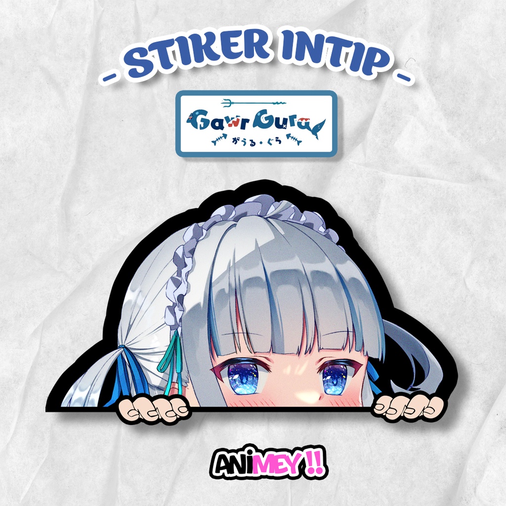 

Stiker Intip Gawr Gura Hololive Vtuber Anime Sticker Waterproof