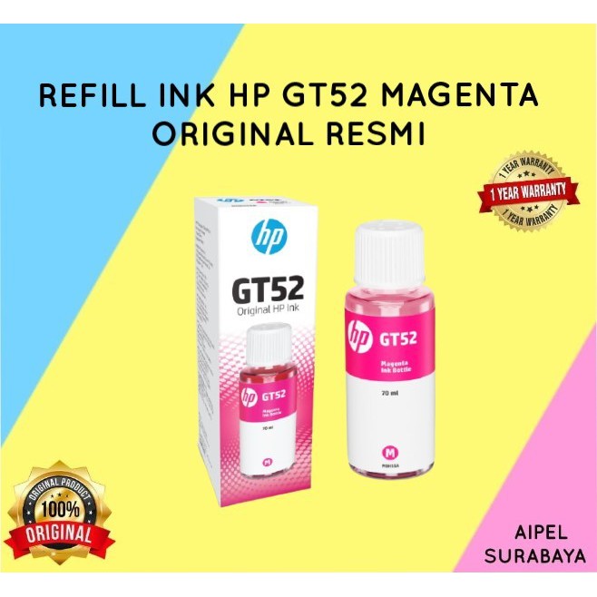 GT52M | REFILL INK HP GT52 MAGENTA ORIGINAL RESMI