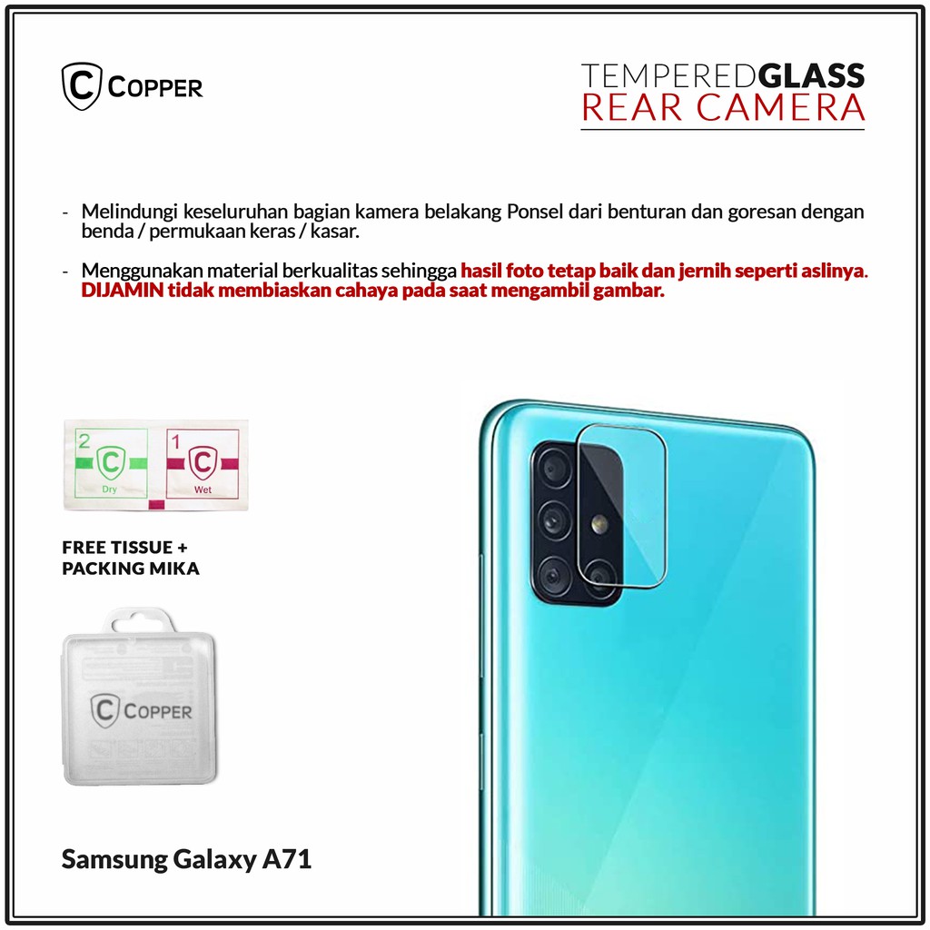 Samsung Galaxy A71 - COPPER Tempered Glass Kamera