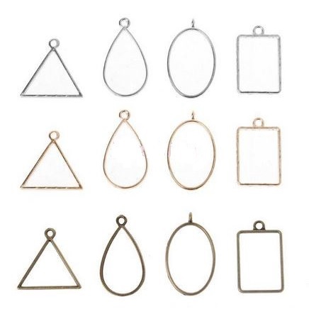 Open Bronze Bezels - Circle/Rectangle/Moon/Droplet Shape (5pc)