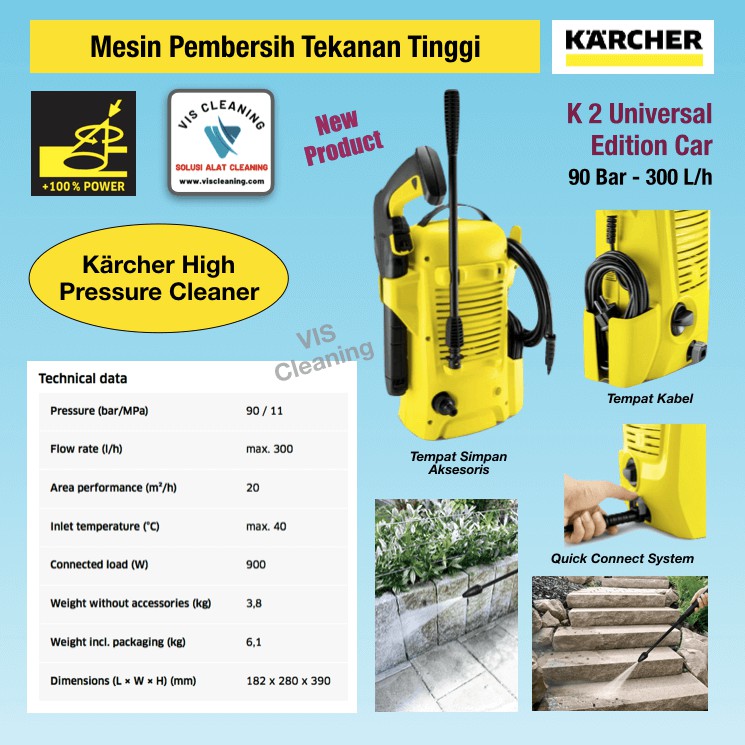 High Pressure Cleaner KARCHER K 2 Universal Edition Car (90 Bar) - NEW