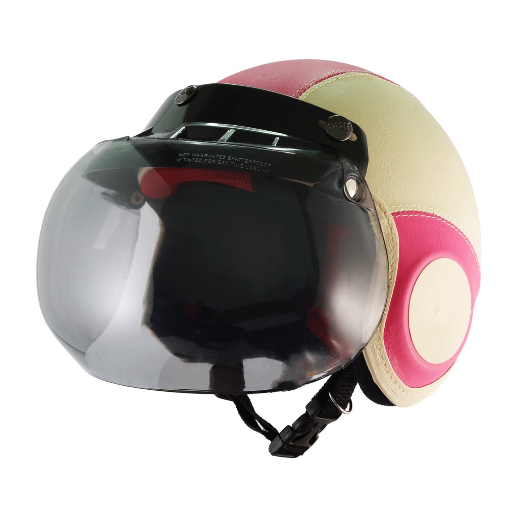 Helm Bogo Retro Anak Untuk Usia 2-6 Tahun Polos - Cream Pink