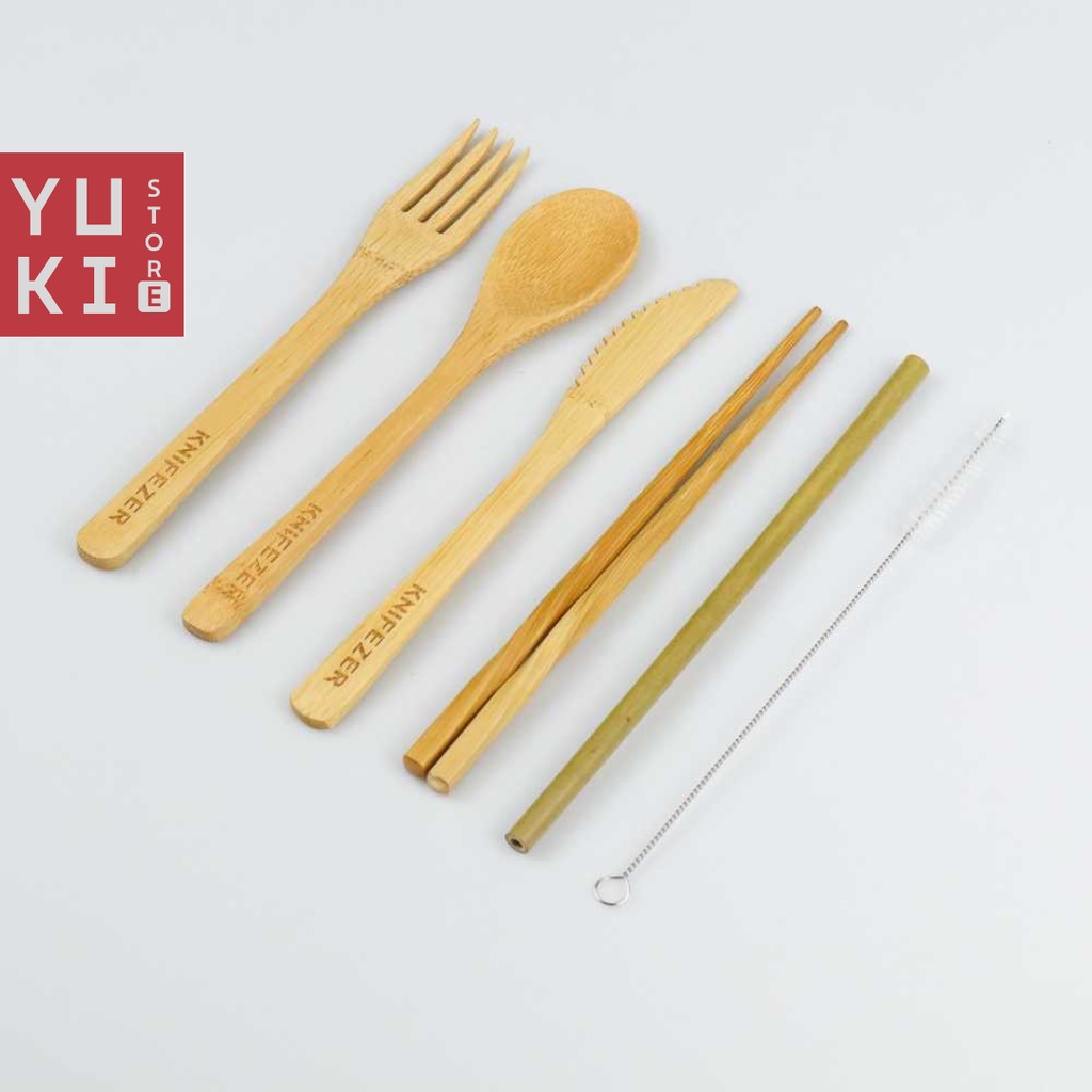 YUKI Set Perlengkapan Makan Sendok Garpu Sumpit Ala Jepang, Perlengkapan Makan Aesthetic Japanese St