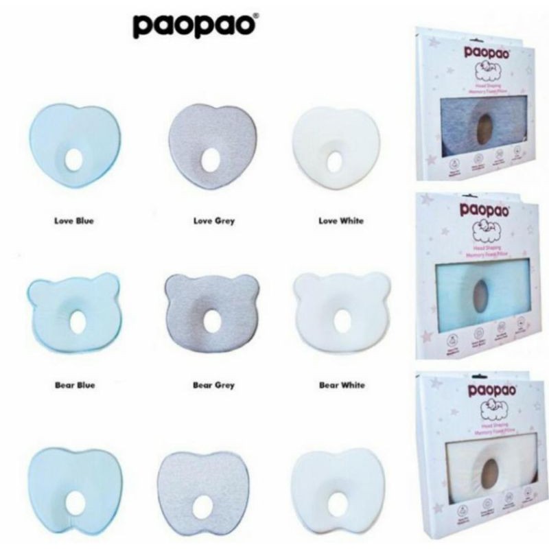 PAOPAO Head Shaping Memory Foam Baby Pillow Bantal Bayi Anti Peang Anti Flat Head