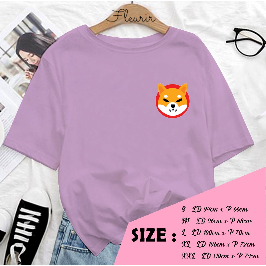 FLEURIR - KAOS SHIBA LOGO OVERSIZE KATUN WANITA DEWASA PRIA DEWASA UNISEX