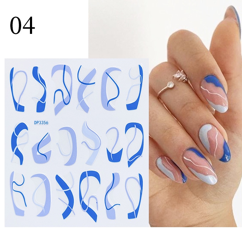 Stiker Kuku 3D Motif Bunga Ungu Dan Daun Untuk Dekorasi Nail Art