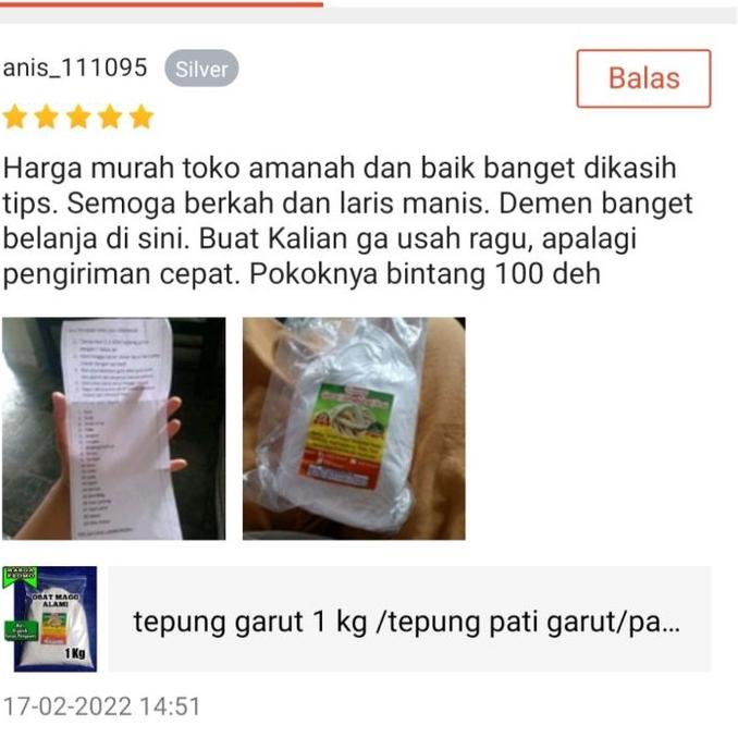 

Terjangkau - tepung garut 1 kg /tepung pati garut/pati garut/tepung garut asli/pati garut asli/tepung jengkirut/tepung irut/tepung angkrik/tepung arrowroot/tepung lambung/tepung asam lambung