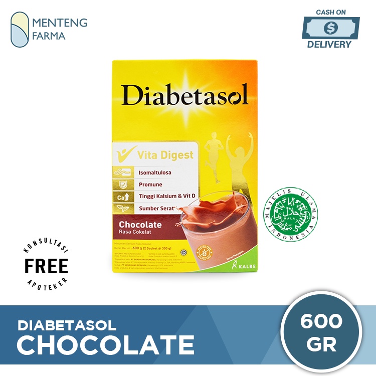 Diabetasol Cokelat 600 Gram - Susu Penambah Nutrisi Khusus Diabetes