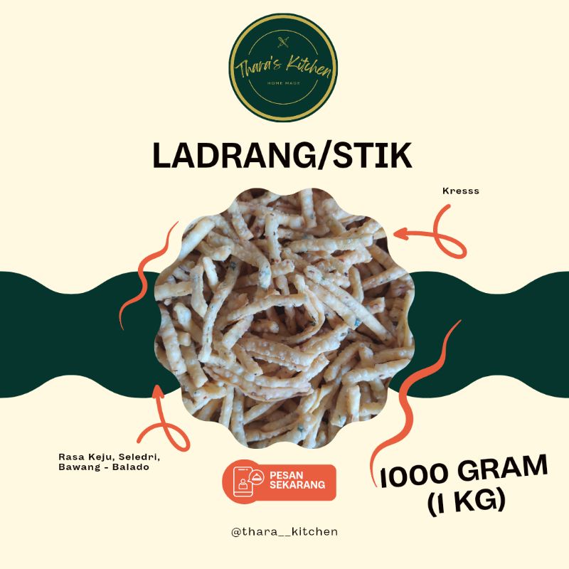 

Ladrang/Stik (Keju, Seledri, Bawang Balado - 1kg)