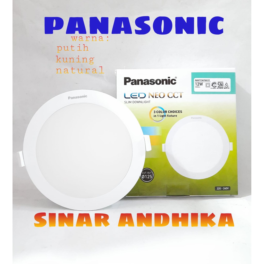 LED NEO CCT SLIM DOWNLIGHT 3 WARNA PANASONIC 12 WATT NNP 73476