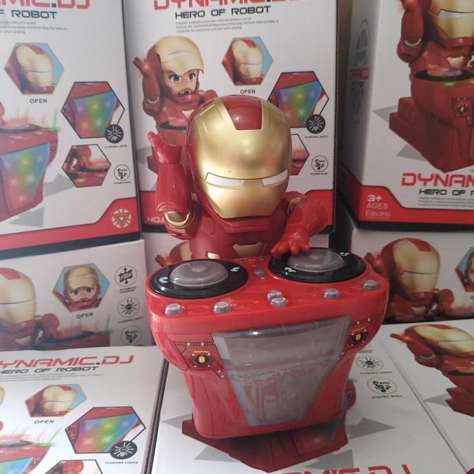 MAINAN ROBOT DANCE IRONMAN IRONMAN JOGET DJ IRONMAN DYNAMIC ROBOT