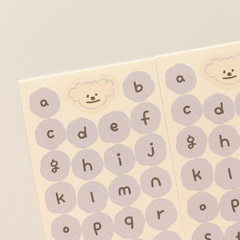 Stiker Alfabet / Stiker Huruf Bahasa Inggris Berwarna / Stiker Foto Mini K-Purple-letter