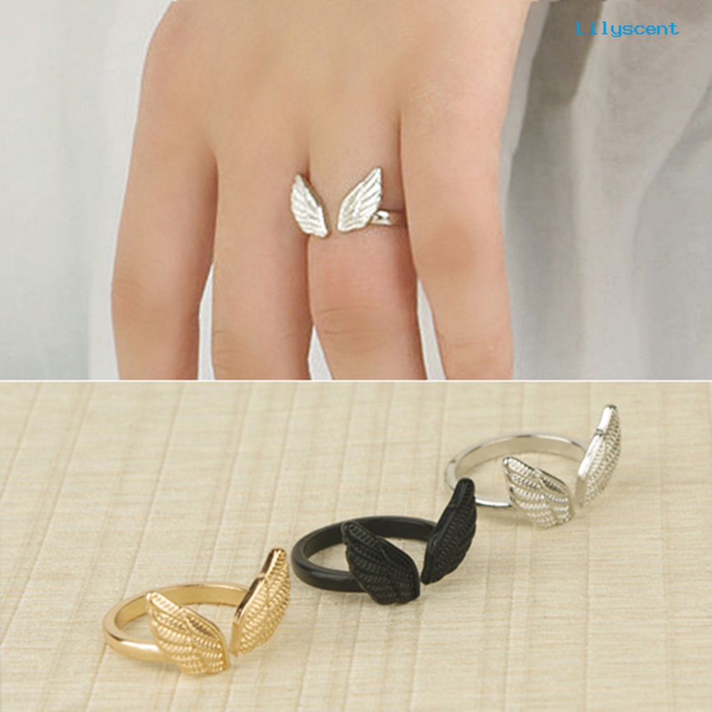 Ls Cincin Open Ring Desain Sayap Malaikat Untuk Hadiah