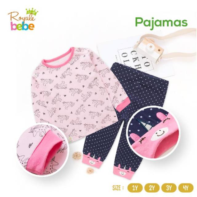

Royale Bebe Long sleeve pajamas Unicorn Polkadot