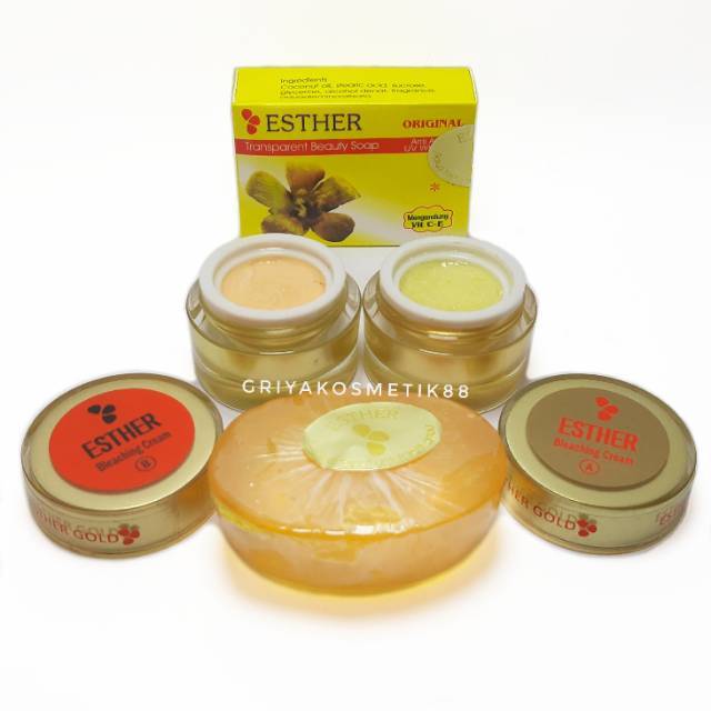PAKET CREAM ESTER GOLD BLEACHING AB + SABUN ANTI ACNE ORIGINAL