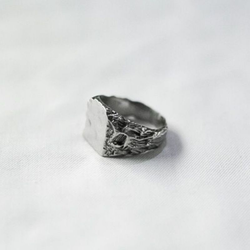 ( Graphite Ring ) Men Ring Silver - Cincin Polos Perak Pria - Grafir