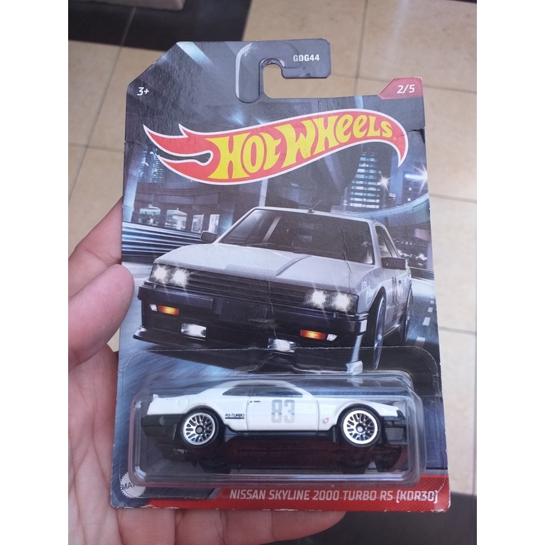 HOT WHEELS NIGHTBURNERZ NISSAN SKYLINE 2000 TURBO RS PUTIH CARD RUSAK