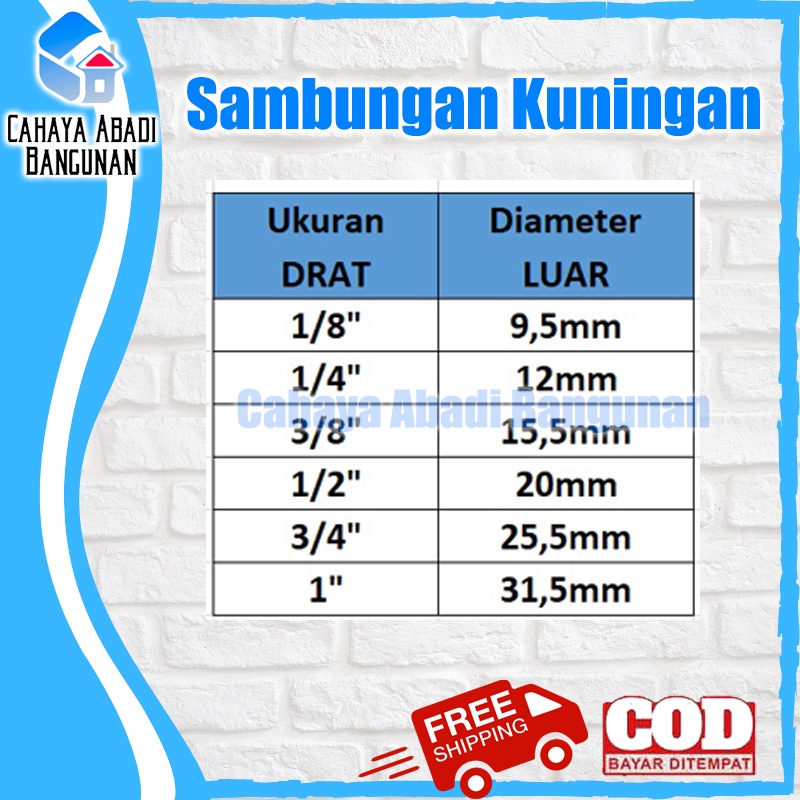 Keni Kuningan 3/8&quot; Nepel Kuningan 3/8 Inch Sambungan Kuningan