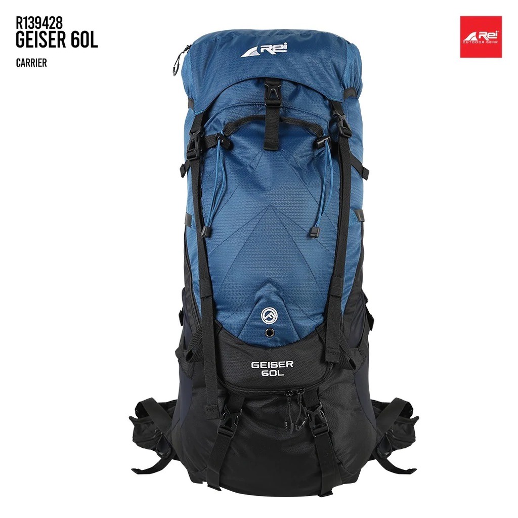 Tas Gunung Carrier Original Rei Geiser 60 Liter Arei Outdoorgear + Raincover