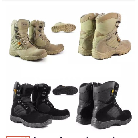 Sepatu Boots PDL Delta Cordura USA Tracking 8inci Sepatu Safety Ujung besi Kerja Outdoor