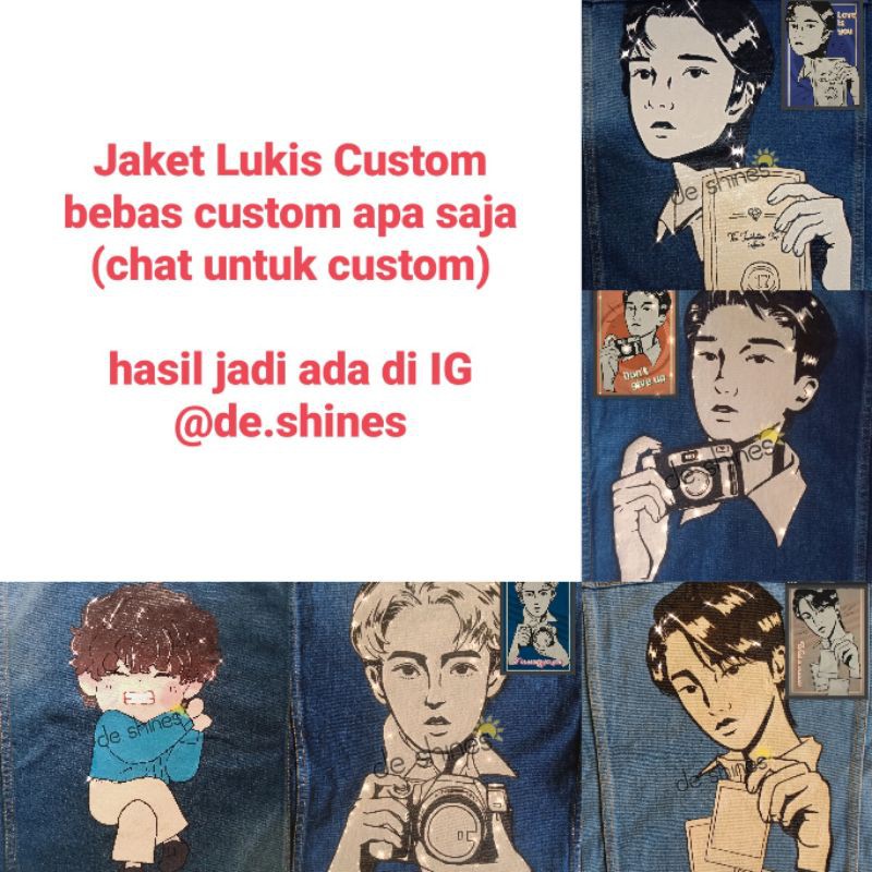 JAKET LUKIS CUSTOM / JAKET DENIM LUKIS CUSTOM / JAKET JEANS / KPOP EXO BTS SEVENTEEN NCT STRAYKIDS