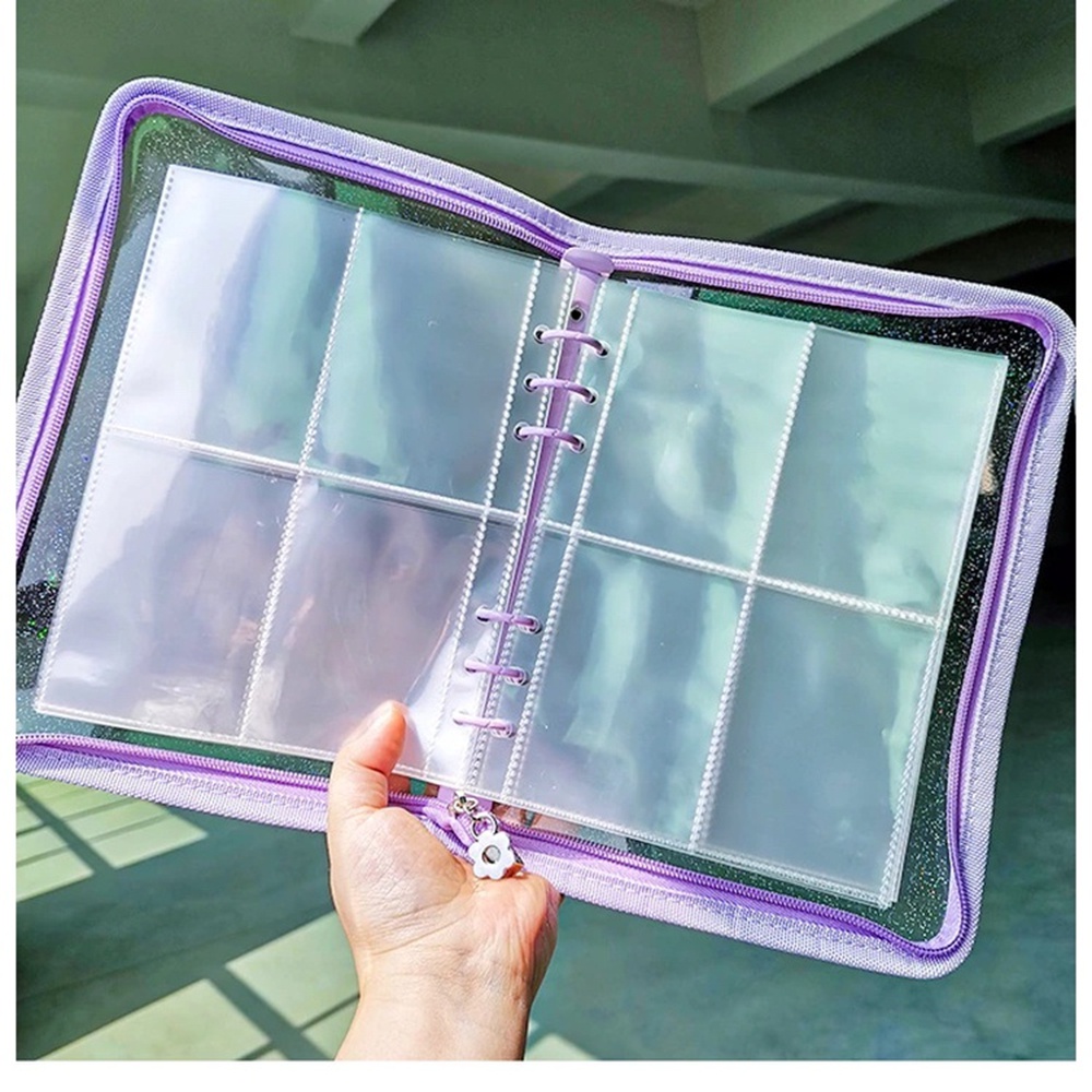 【COD Tangding】6 Hole High Transparent 4 Case Card Page A5 Loose Leaf Benti Core Bag Card Book Card Book Inside Bag